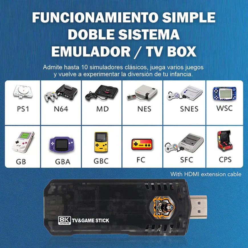 GAME STICK 8K Emulador de Juegos y Android TV 2 en 1